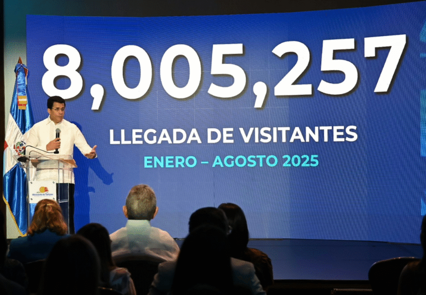 Turismo sigue en aumento: RD recibe más de 8 millones de visitantes hasta agosto
